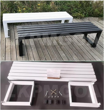 Garden Benches with Metal Legs, Outdoor Bench for Garden, Smooth and Comfortable, can Accommodate 2-3 People(Yellow,150cm)