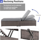 Patiorama Outdoor Patio Chaise Lounge Chair, Elegant Reclining Adjustable Pool Rattan Chaise Lounge Chair with Cushion - Photo 8