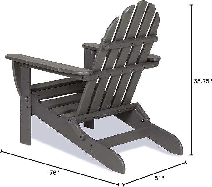 POLYWOOD PWS136-1-SR Classic 2-Piece Adirondack Set, Sunset Red