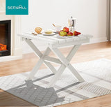 SERWALL Folding Outdoor Side Table Set of 4, Small Adirondack Side Table, White - Photo 8