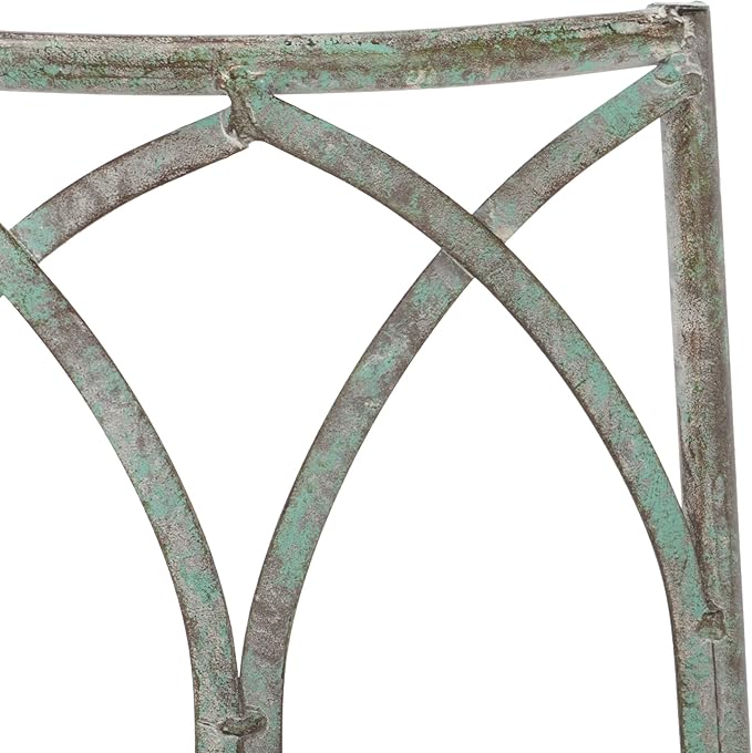 SAFAVIEH Outdoor Furniture Collection – Abia Antique Dark Green Distressed Wrought Iron 50-Inch Curved Tree Bench - Photo 10