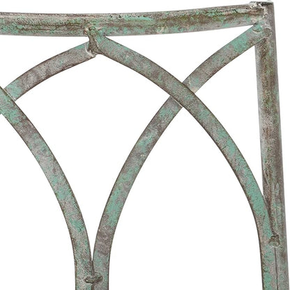 SAFAVIEH Outdoor Furniture Collection – Abia Antique Dark Green Distressed Wrought Iron 50-Inch Curved Tree Bench, Garden & Patio Seating (PAT5018D)