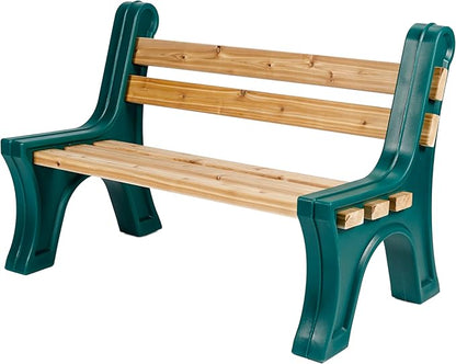 RTS Home Accents Custom Length Lightweight Indoor or Outdoor Bench Ends with Backrest (Wood & Screws Sold Separately), Kentucky Green