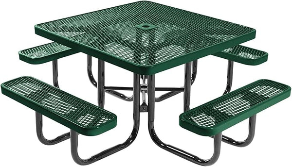 COATEDOUTDOORFURNITURE Heavy-Duty Portable Outdoor Picnic Table with Umbrella Hole - Photo 1