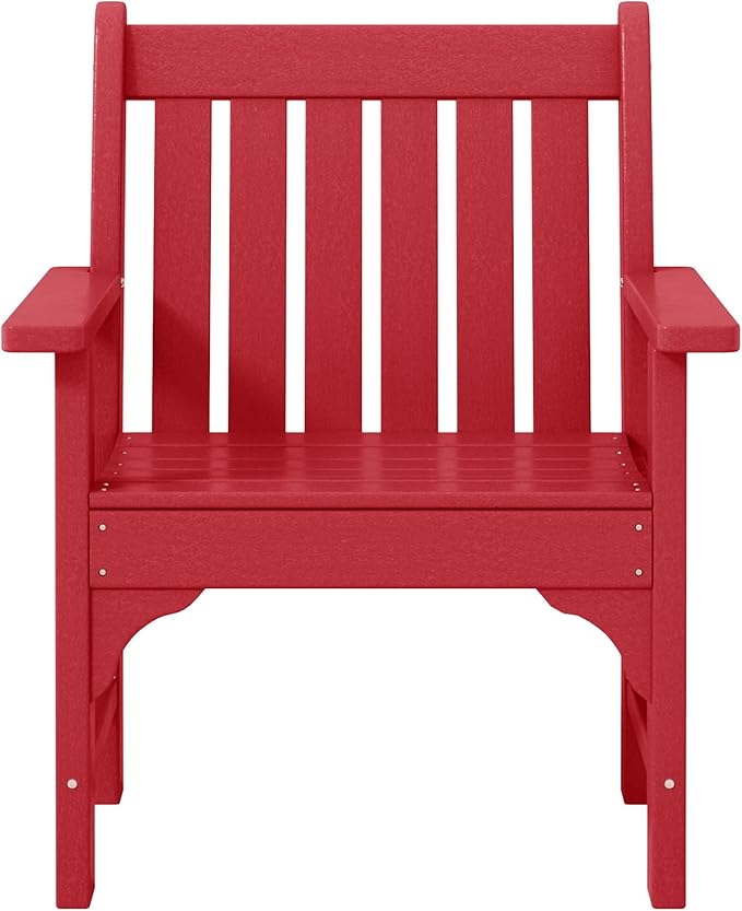 WestinTrends Malibu Outdoor Patio HDPE Adirondack Dining Arm Chair, Red