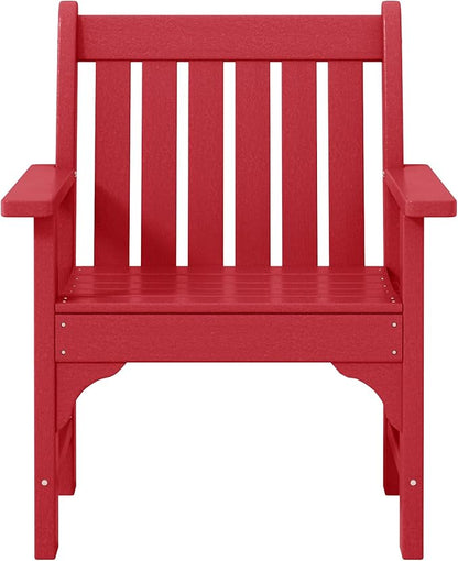 WestinTrends Malibu Outdoor Patio HDPE Adirondack Dining Arm Chair, Red