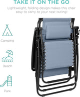 Best Choice Products Folding Zero Gravity Outdoor Recliner Patio Lounge Chair w/Adjustable Canopy Shade, Headrest - Photo 7