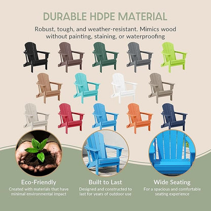WestinTrends Malibu Malibu Outdoor Folding Poly Adirondack Chair (Set of 8), Pacific Blue