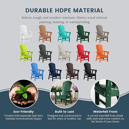 WO WESTIN OUTDOOR HDPE Laguna Adirondack Casual Patio Dining Chair,Dark Green