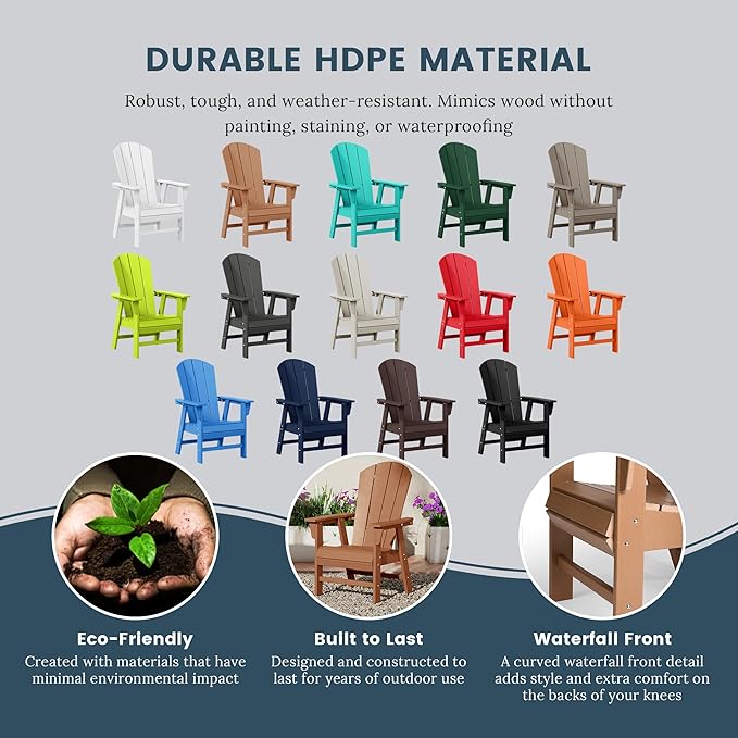 WO WESTIN OUTDOOR HDPE Laguna Adirondack Casual Patio Dining Chair,Teak