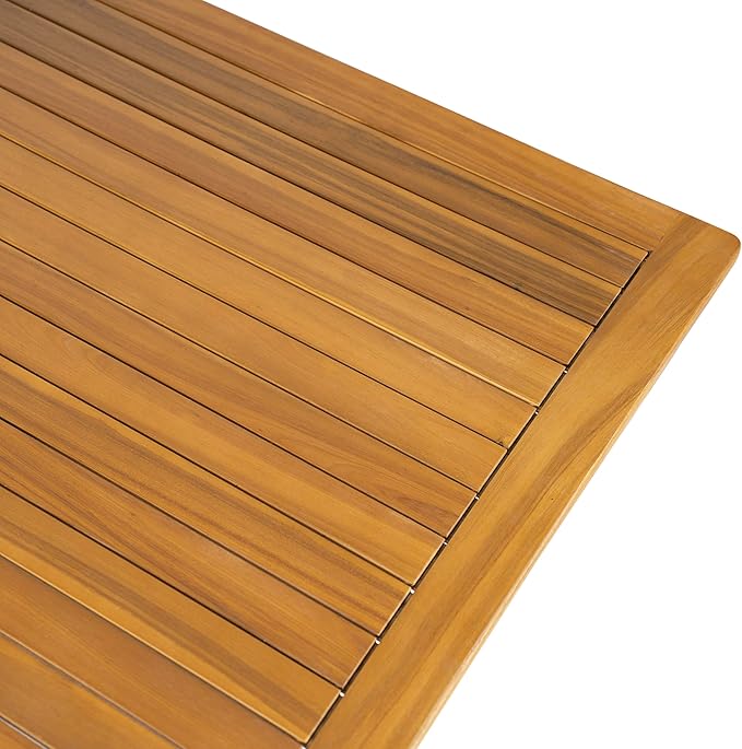Christopher Knight Home Dessa Outdoor Coffee Table for Patio Furniture Set, Acacia Wood Side Table with Slats Panel Support Tabletop, Square Patio Table for Poolside Balcony Garden, Teak