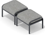 HOMREST Metal Outdoor Ottoman, 2-Piece Aluminum Footstool w/Removable Cushion - Photo 1