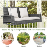 Tangkula 2 Person Wicker Hanging Porch Swing - Photo 9