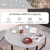 Round Picnic Table for Outdoors, 8 Person Outdoor Picnic Tables & Benches Set with Umbrella Hole - Photo 5