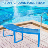 4 Pack Outdoor Curved Bench, Heavy Duty Metal Park Bench for Outside, Backless Loveseat, Thermoplastic-Coated - Photo 6