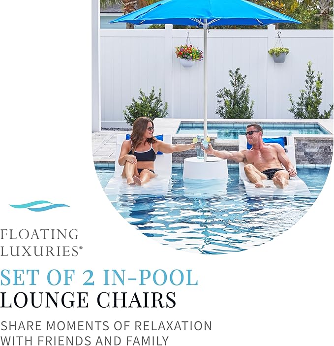 Floating Luxuries Kai Shelf Pool Lounger, in-Pool, Use in Pools with Shelves Up to 9 Inches Deep - Photo 4