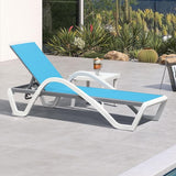 PURPLE LEAF Patio Chaise Lounge Chair Set Outside Aluminum Plastic Stackable Tanning Chairs with Armrests and Side - Photo 1