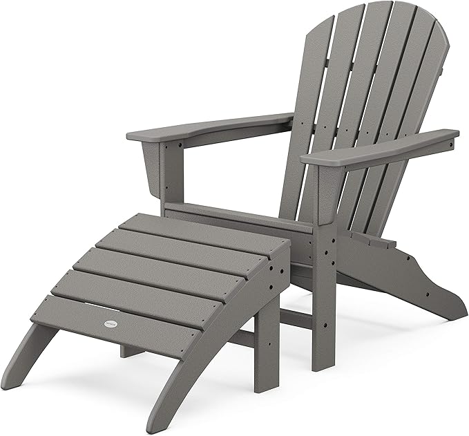 POLYWOOD South Beach 2-Piece Adirondack Chair Set with Ottoman