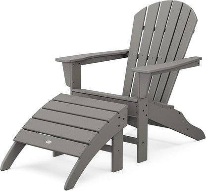 POLYWOOD South Beach 2-Piece Adirondack Chair Set with Ottoman