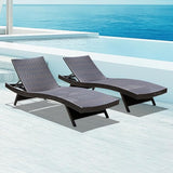 Idzo Katalina Chaise Lounge Set of 2-500lbs Support, UV Wicker, Ergonomic Wave Design, Reclining Backrest - Photo 1