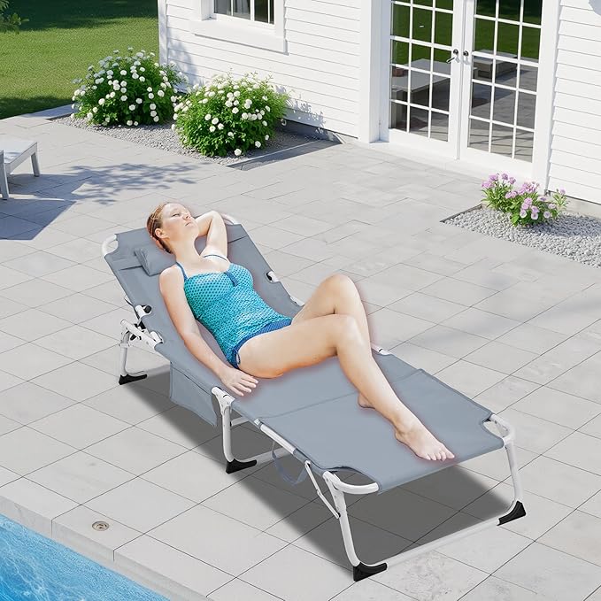 3-in-1 Oversized Sun Tanning Chair with Mat & Face Hole - Photo 2