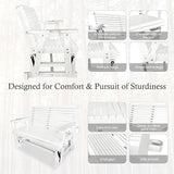 Fortune Candy Patio Glider with Cup Holders, High Roll Back and Deep Contoured Seat,Heavy Duty 800 Lb (White, 2-Seater) - Photo 5
