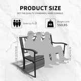 YLGJ&TIDY 50 Inches Garden Benches for Outdoor Patio Bench with Pattern Backrest Armrest Weatherproof Park Benches - Photo 2