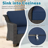 6 Pieces Patio Conversation Furniture Set - 2 Sofas, 2 Armchairs, 2 Ottomans - Photo 3
