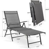 NUU GARDEN Folding Beach Lounge Chair 2-Pack, Chaise Lounge with Iron Frame and Breathable Textilene Fabric for Beach - Photo 3