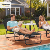 Outsunny Folding Chaise Lounge Pool Chairs, Outdoor Sun Tanning Chairs with 5-Level Reclining Back - Photo 2