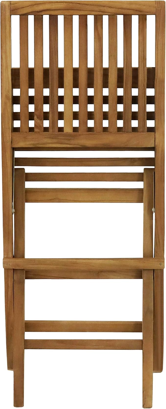 Sunnydaze Foldable Teak Wood Outdoor Chairs – Folding Patio Chair Set of 2 for Deck or Balcony – Wooden Teak Furniture - Photo 9