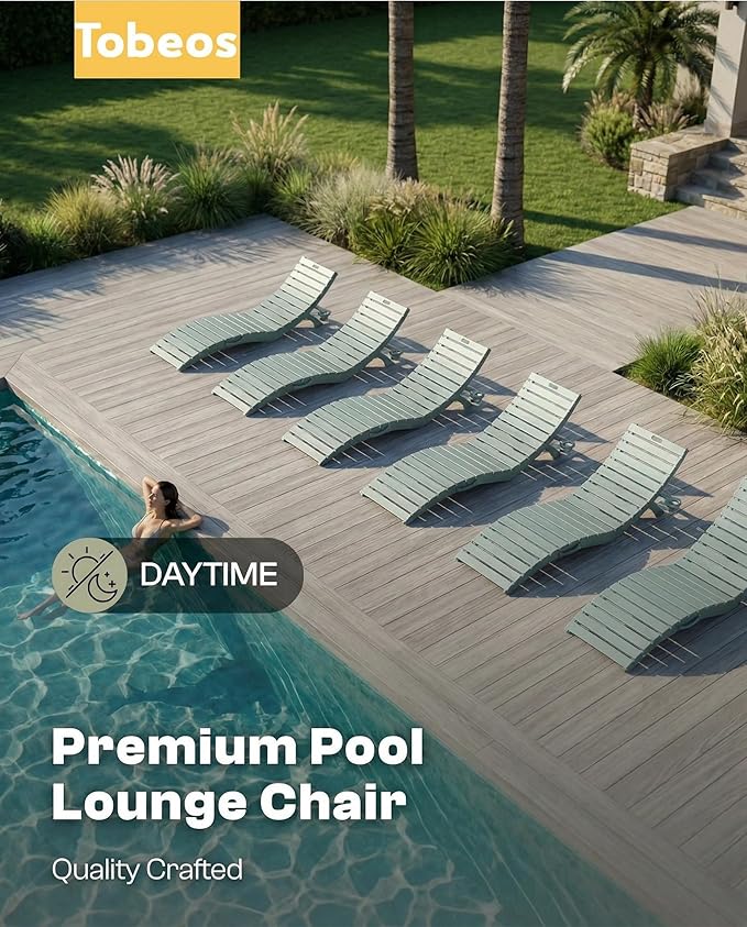 Pre-Assembled Folding in-Pool Lounge Chair, HDPE Outdoor Chaise Lounge with Cup Holder, Pool Lounge Chair for Poolside - Photo 9