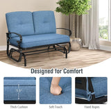 Giantex Outdoor Glider Bench, Patio Loveseat with Cushions, 440 Lbs Capacity, 2-Person Outdoor Rocking Chair - Photo 5