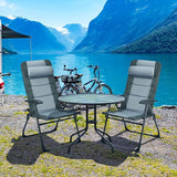 Giantex Set of 2 Patio Dining Chairs with Footstools, Folding Recliner Chairs with 7-Position Adjustable Backrest - Photo 2