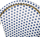 Christopher Knight Home Philomena Outdoor French Bistro Chair (Set of 2), Blue + White + Bamboo Print Finish - Photo 7