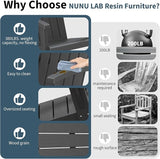 NUNU LAB Outdoor Adirondack Chairs, Plastic Adirondack Chair with Cup Holder, Weather Resistant Patio Chairs - Photo 4