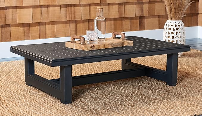 SAFAVIEH Outdoor Couture Collection Montford Black Patio Coffee Table