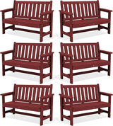 SERWALL Outdoor Bench, HDPE Outdoor Benches Weatherproof, 2-Person Garden Bench with 660 lbs Weight Capacity - Photo 1