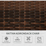 Outsunny Patio Wicker Adirondack Chair, Outdoor All-Weather Rattan Fire Pit Chair with Soft Cushions - Photo 4
