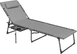 Outsunny Folding Chaise Lounge Chair Outdoor Tanning Chair with Side Table - Photo 1
