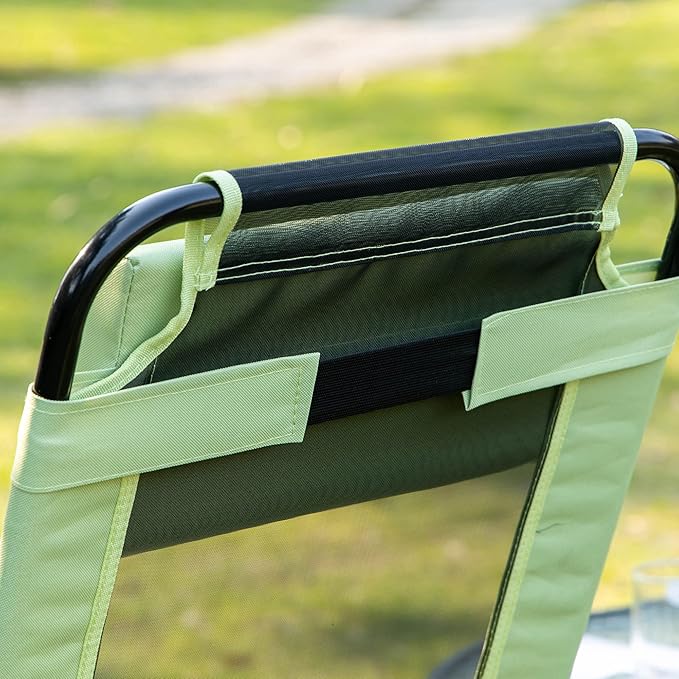 Outsunny Folding Patio Dining Chairs Set of 2, Outdoor Deck Chair with Adjustable Sling Back - Photo 7