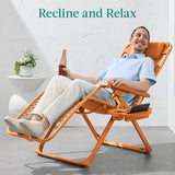 Best Choice Products Adjustable Zero Gravity Chair, Monochromatic Color Folding Patio Recliner w/Side Tray - Photo 4