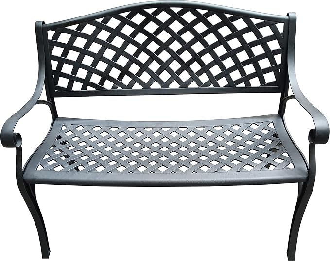 Oakland Living Outdoor Aluminum Modern Patio Bench Loveseat