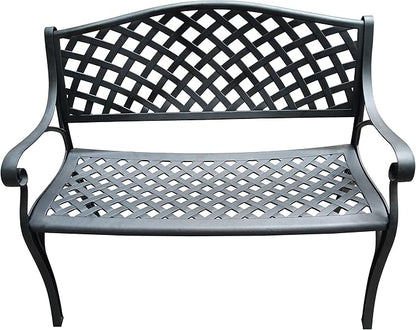 Oakland Living Outdoor Aluminum Modern Patio Bench Loveseat