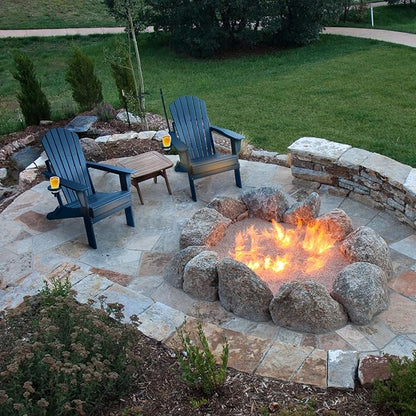 FUNBERRY Folding Adirondack Chair Set of 6, All Weather HDPE Fire Pit Chairs with Cup Holder for Outdoor
