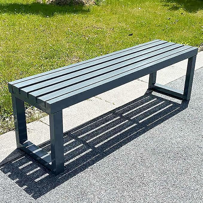 Outdoor Metal Garden Bench - Weatherproof Park Bench for Lawn, Patio, and Yard - Supports up to 800 Pounds, 47 Inch Length