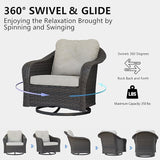 Wicker Swivel Rocking Chairs Set 2 - Photo 6