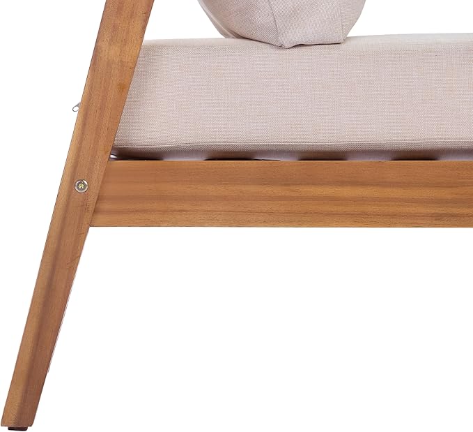 Christopher Knight Home Grice Acacia Wood Lounge Chair Outdoor with Removable Cushion - Photo 9