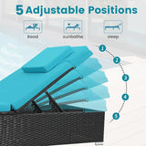 Outdoor Chaise Lounge Chairs, All-Weather Wicker Pool Lounge Chair Set of 2 with Side Table - Photo 6