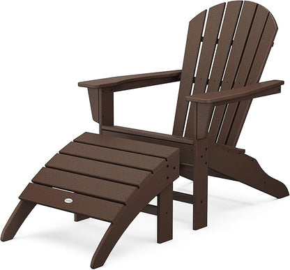 POLYWOOD South Beach 2-Piece Adirondack Chair Set with Ottoman